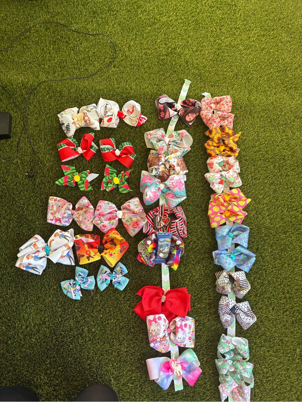 Girls' Colorful Assorted Hair Bows - Pink, Red, Blue, Green
